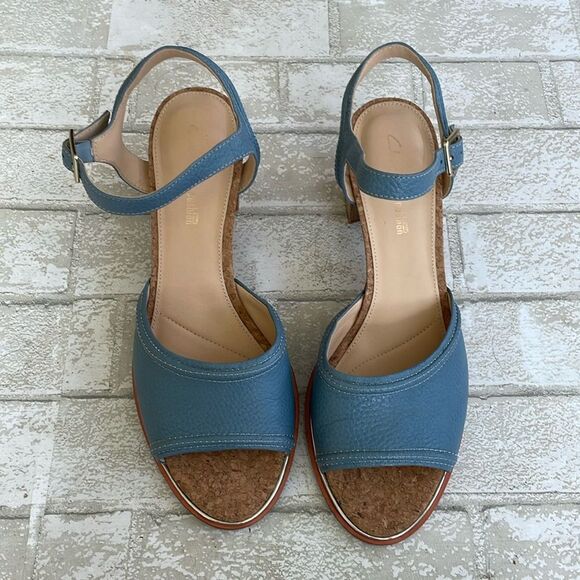 Clarks blue leather heels - Picture 4 of 9